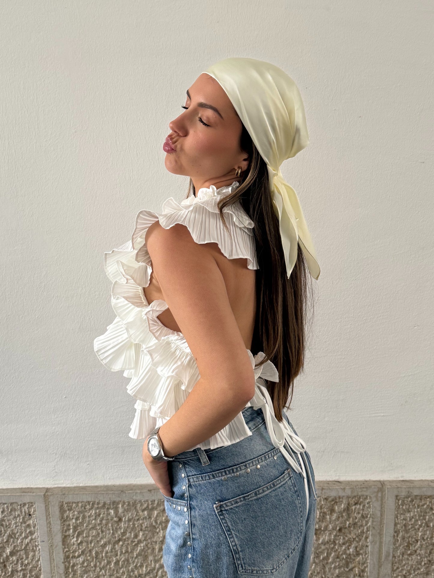 FOULARD JAUNE BEURRE