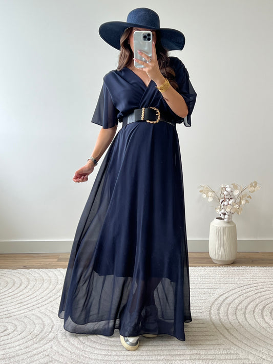 ROBE BIANCA BLEU MARINE