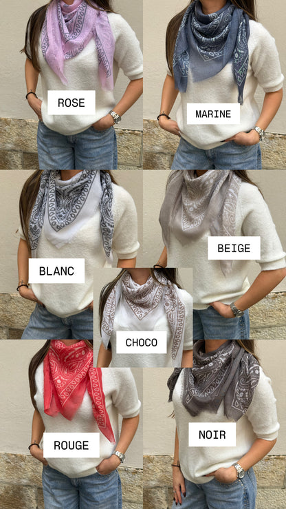 FOULARD BANDANA ROSE