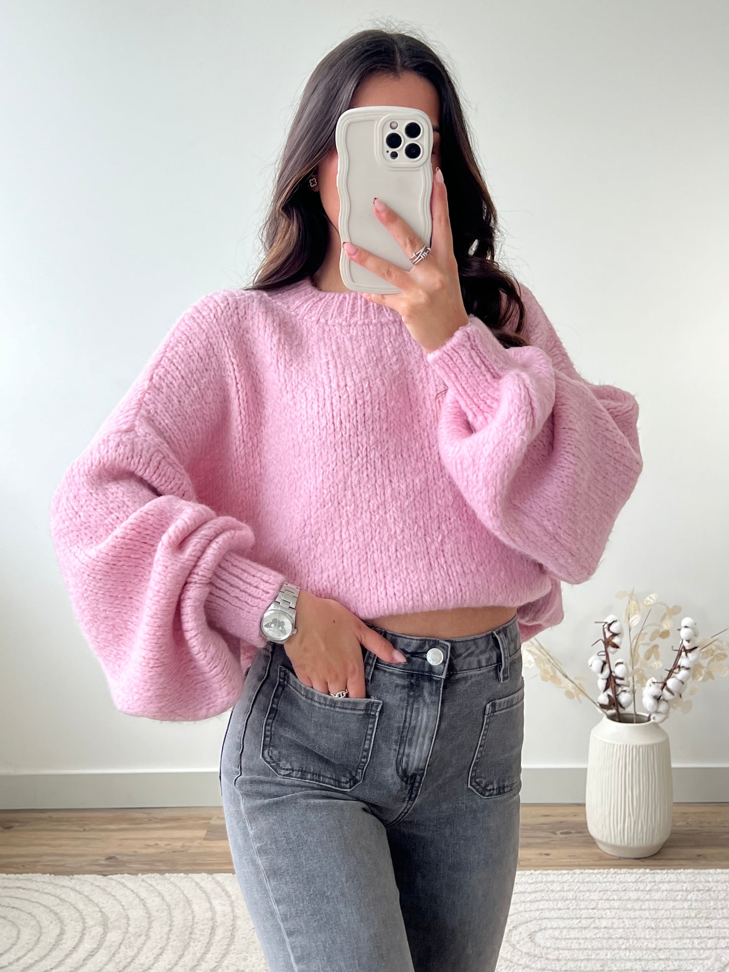 PULL LÉANNE ROSE PALE