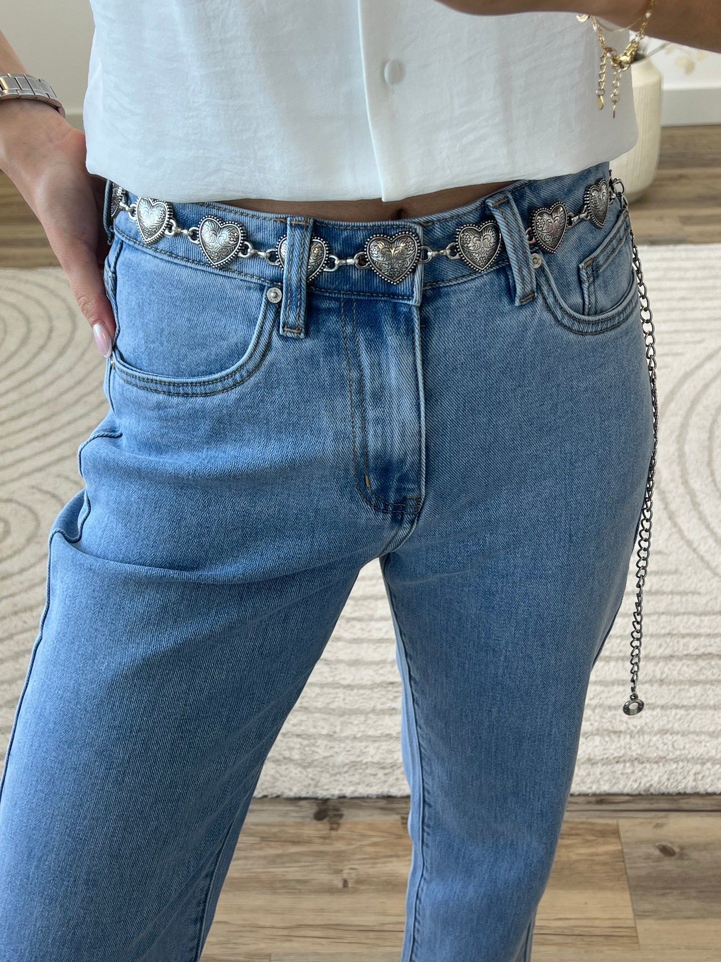 CEINTURE CŒUR ARGENTÉ