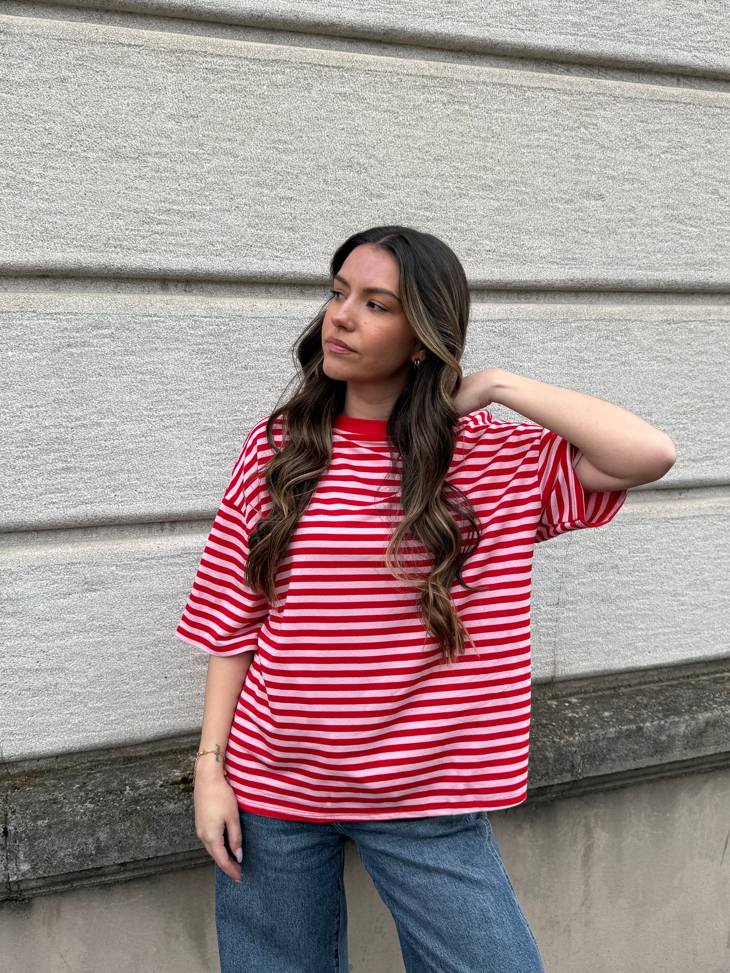 T-SHIRT LOUNA ROUGE/ROSE