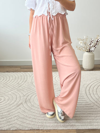 PANTALON FANNY ROSE POUDRÉ (PETITE & GRANDE)