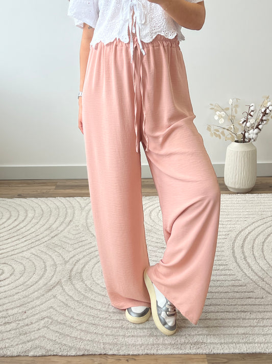 PANTALON FANNY ROSE POUDRÉ (PETITE & GRANDE)