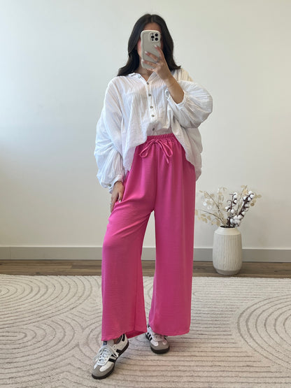 PANTALON FANNY ROSE BONBON (PETITE & GRANDE)