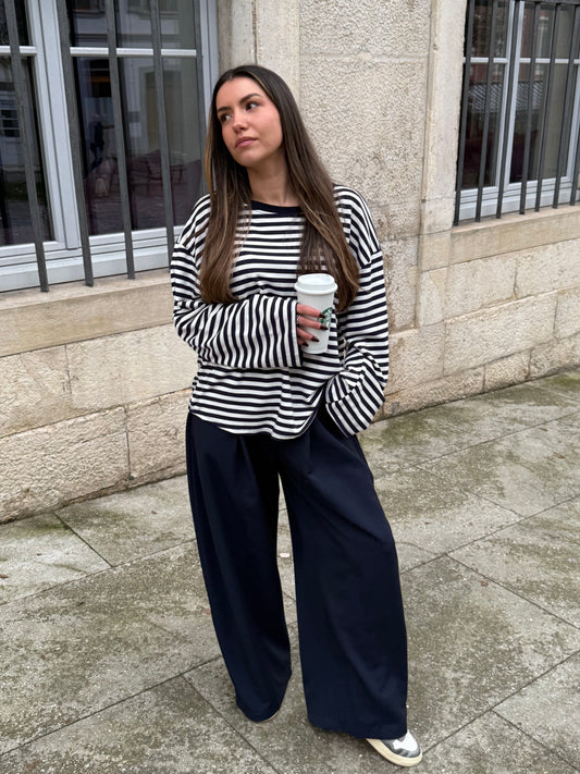 TOP ISADORA MARINE/BLANC