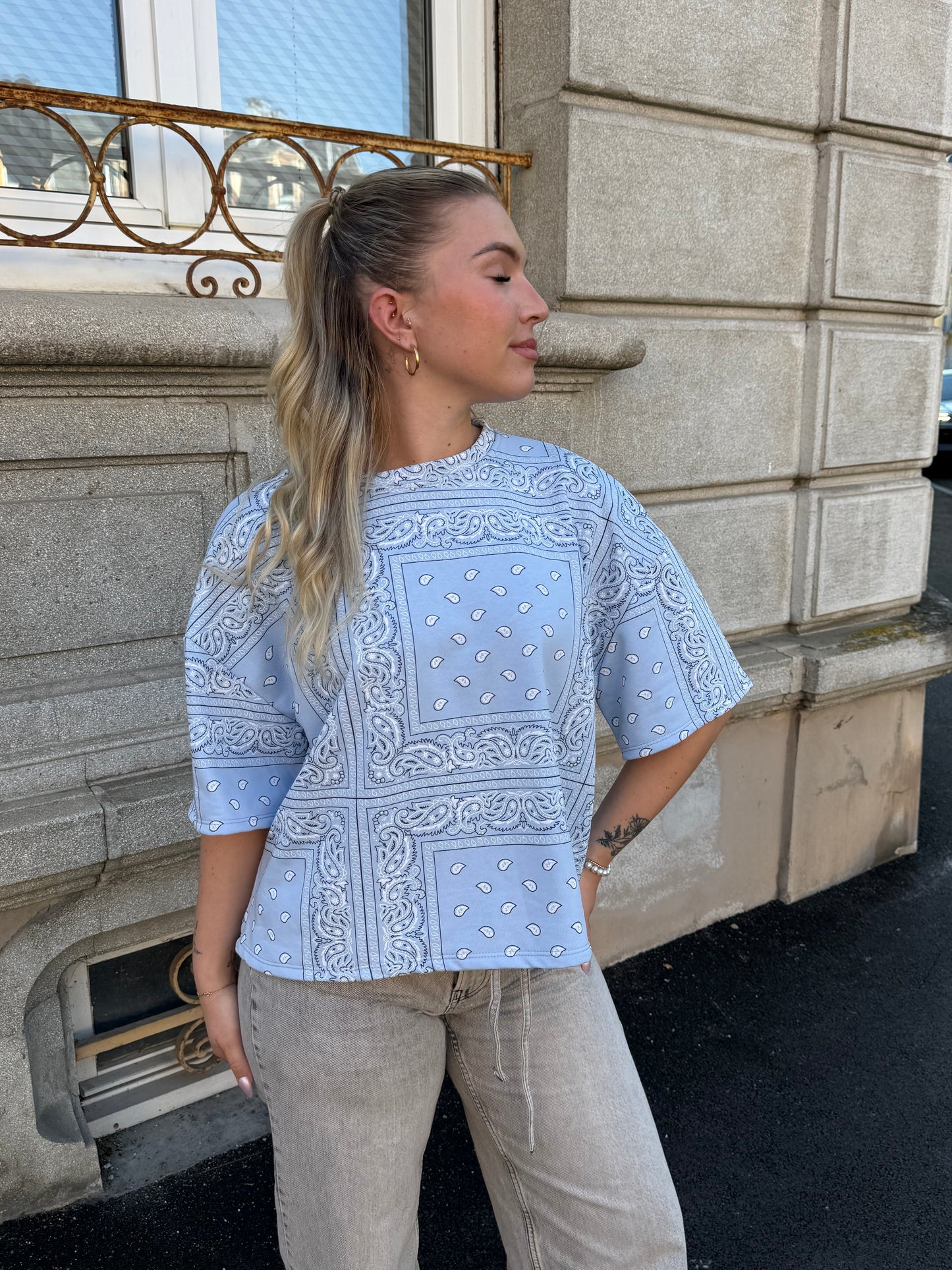 T-SHIRT BANDANA BLEU