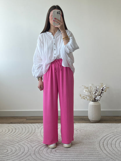 PANTALON FANNY ROSE BONBON (PETITE & GRANDE)