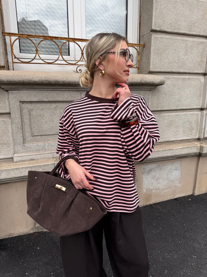 TOP ISADORA MARRON/ROSE