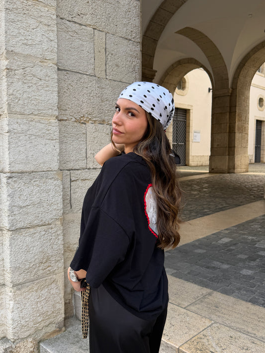 FOULARD BLANC À POIS