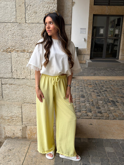 PANTALON FANNY JAUNE BEURRE (PETITE & GRANDE)