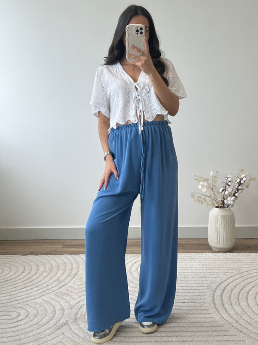 PANTALON FANNY BLEU (PETITE & GRANDE)