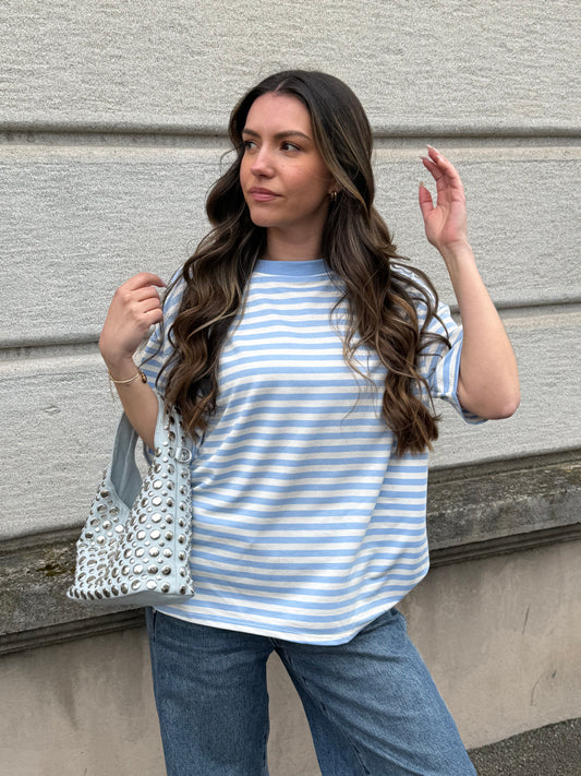 T-SHIRT LOUNA BLEU/BLANC