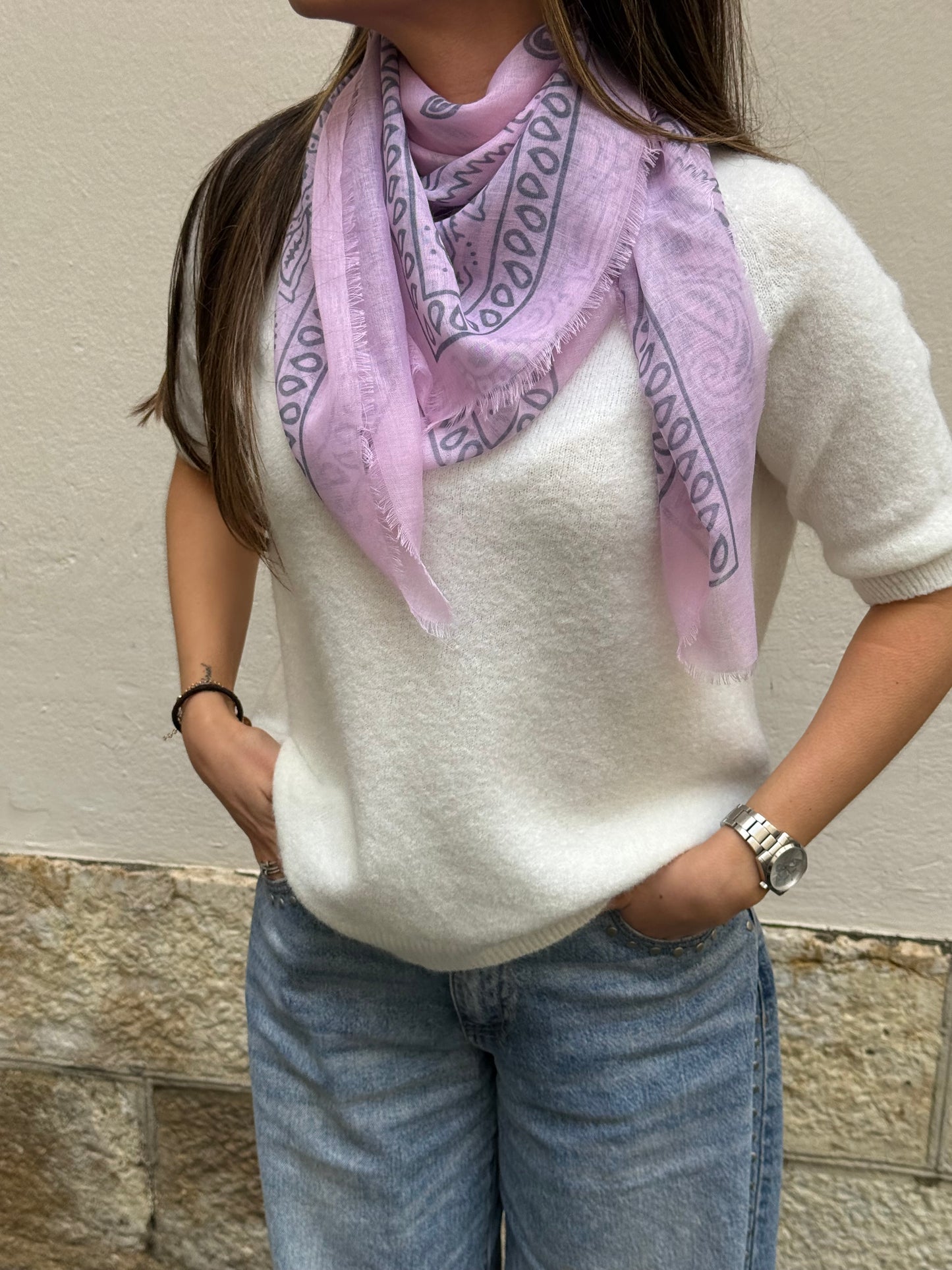 FOULARD BANDANA ROSE