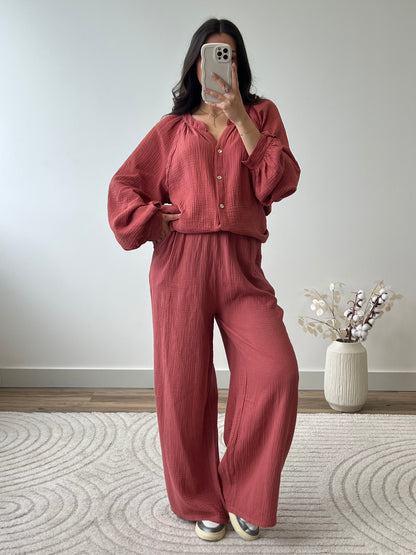 CHEMISE AYA TERRACOTTA