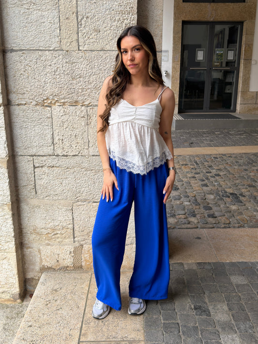 PANTALON FANNY BLEU ROYAL (PETITE & GRANDE)