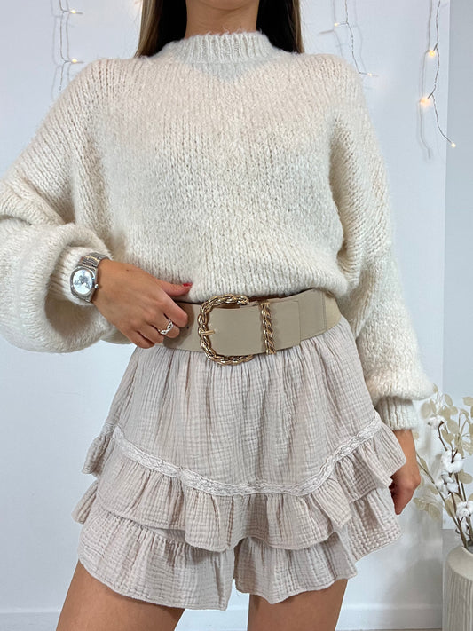 JUPE SHORT AGATHE BEIGE