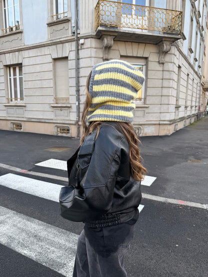 CAGOULE GRIS/JAUNE