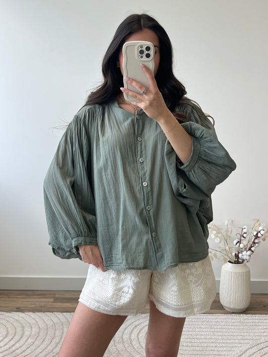 BLOUSE ELO KAKI FONCÉ