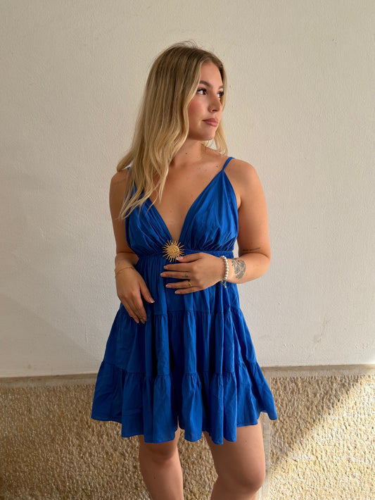 ROBE SOLEIL COURT BLEU ROI (PRECOMMANDE, expédition début juin)