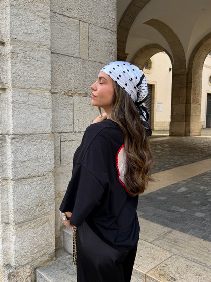 FOULARD BLANC À POIS