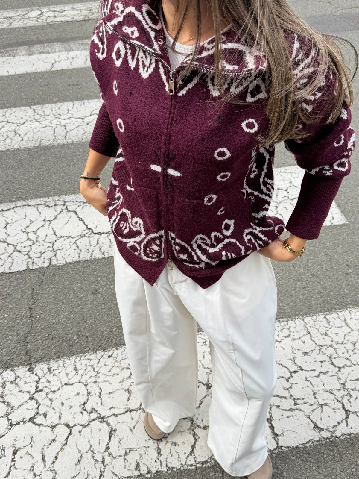 GILET SUZY BORDEAUX