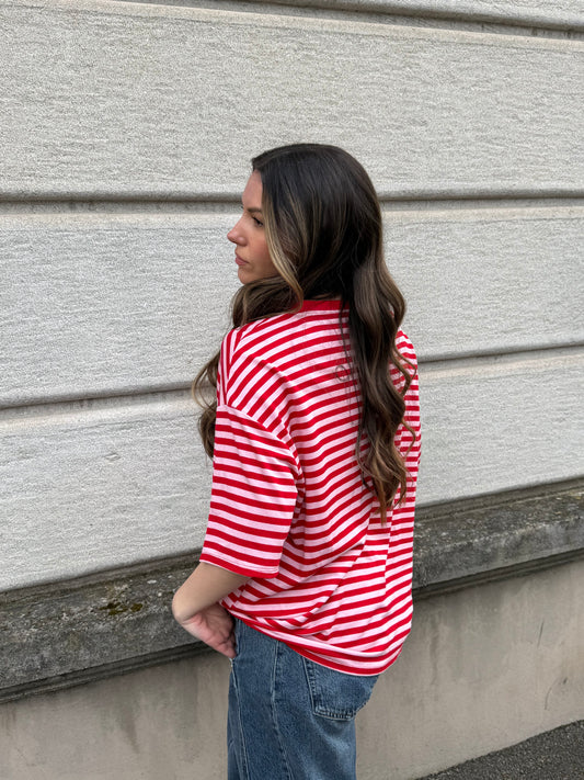 T-SHIRT LOUNA ROUGE/ROSE