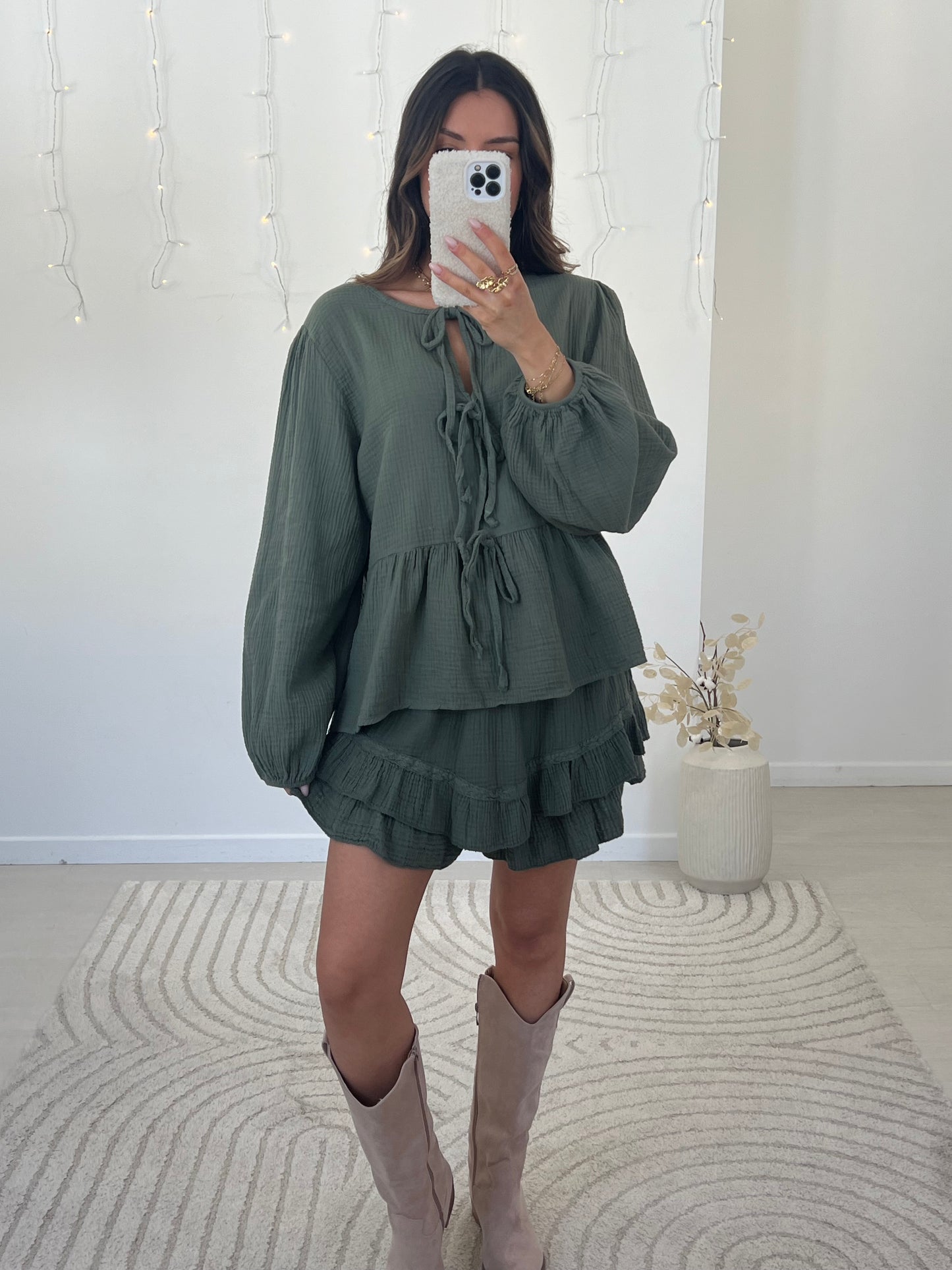 JUPE SHORT AYA KAKI