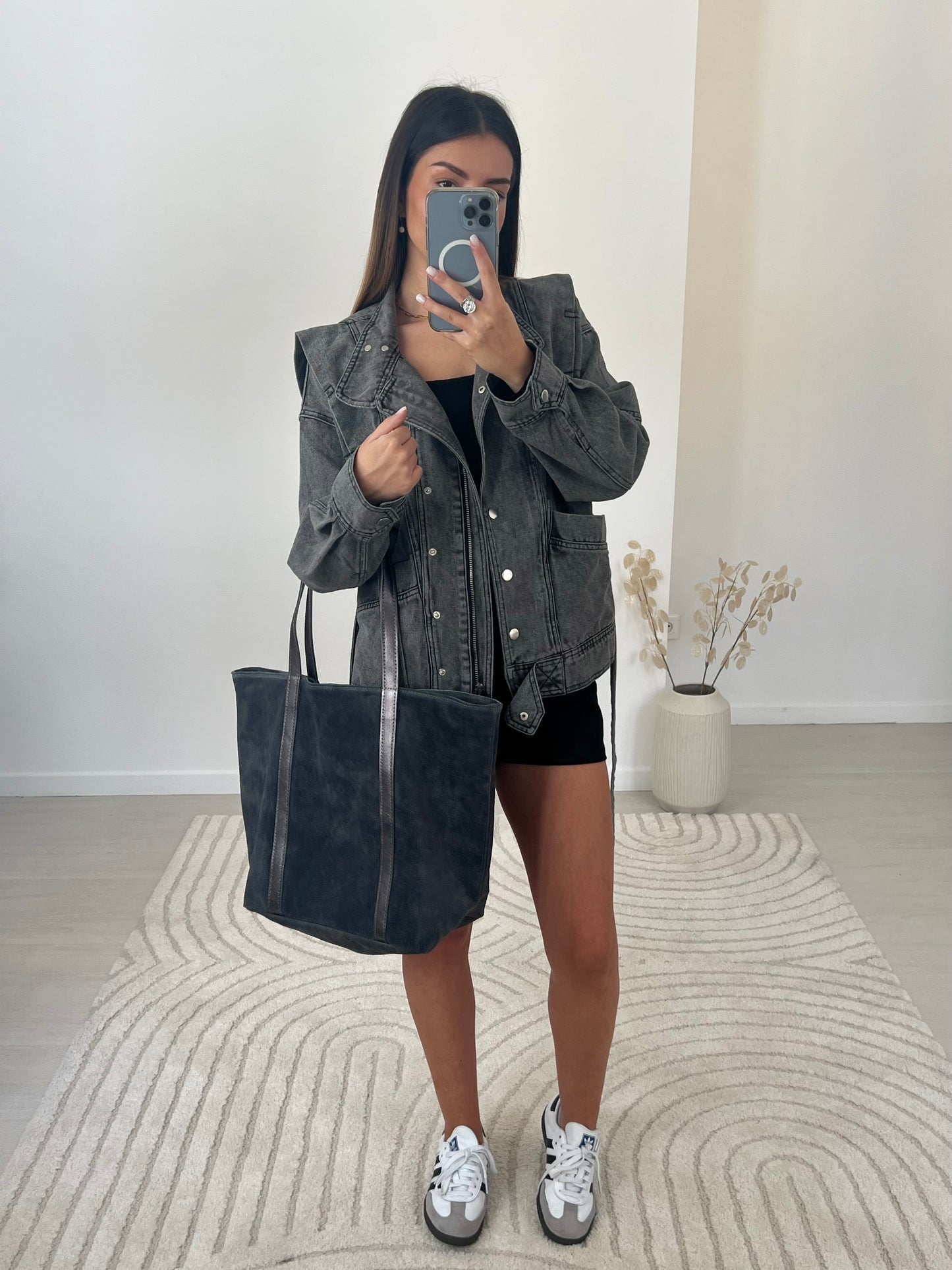 SAC EMMA GRIS 100% CUIR
