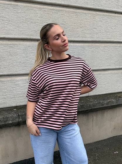 T-SHIRT LOUNA MARRON/ROSE