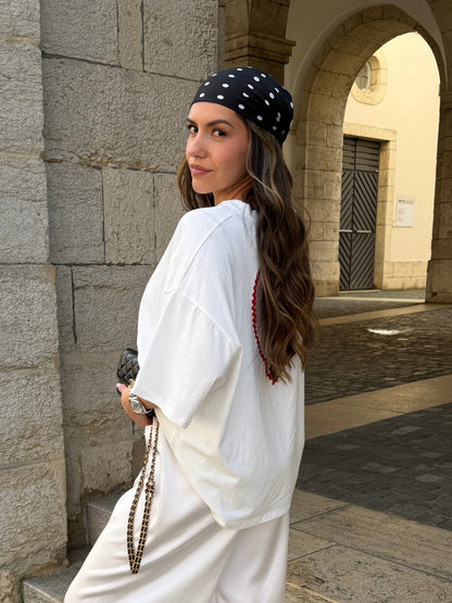 FOULARD NOIR À POIS