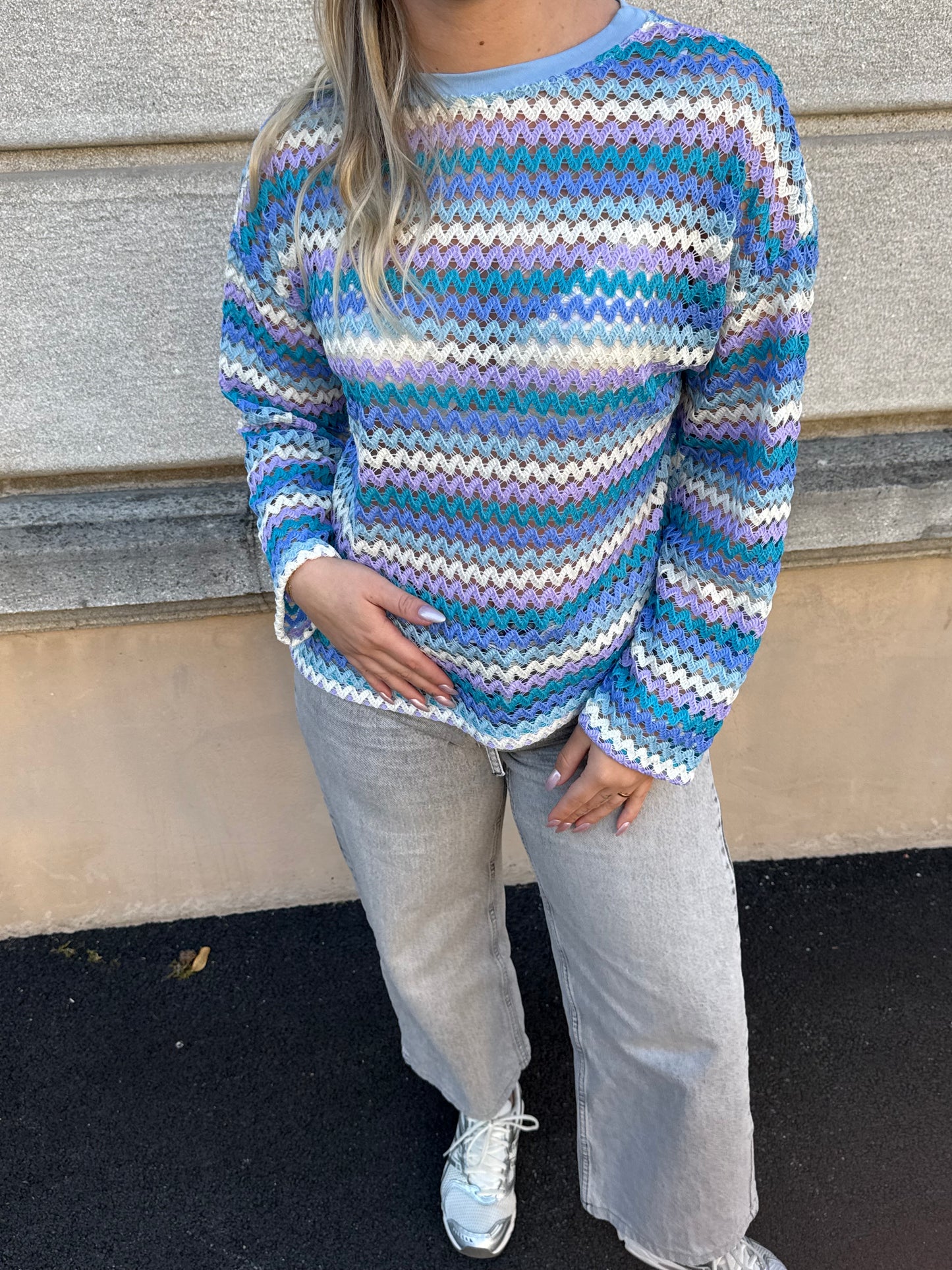 TOP CROCHET CAPUCINE BLEU