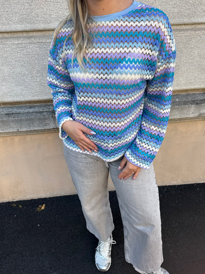TOP CROCHET CAPUCINE BLEU