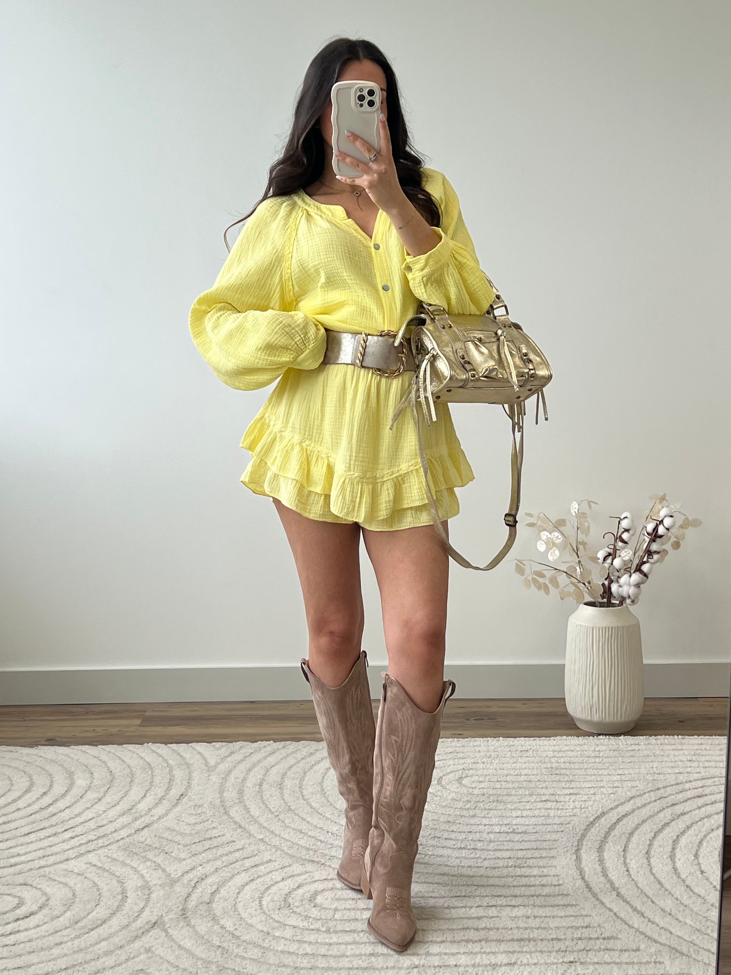JUPE SHORT AYA JAUNE