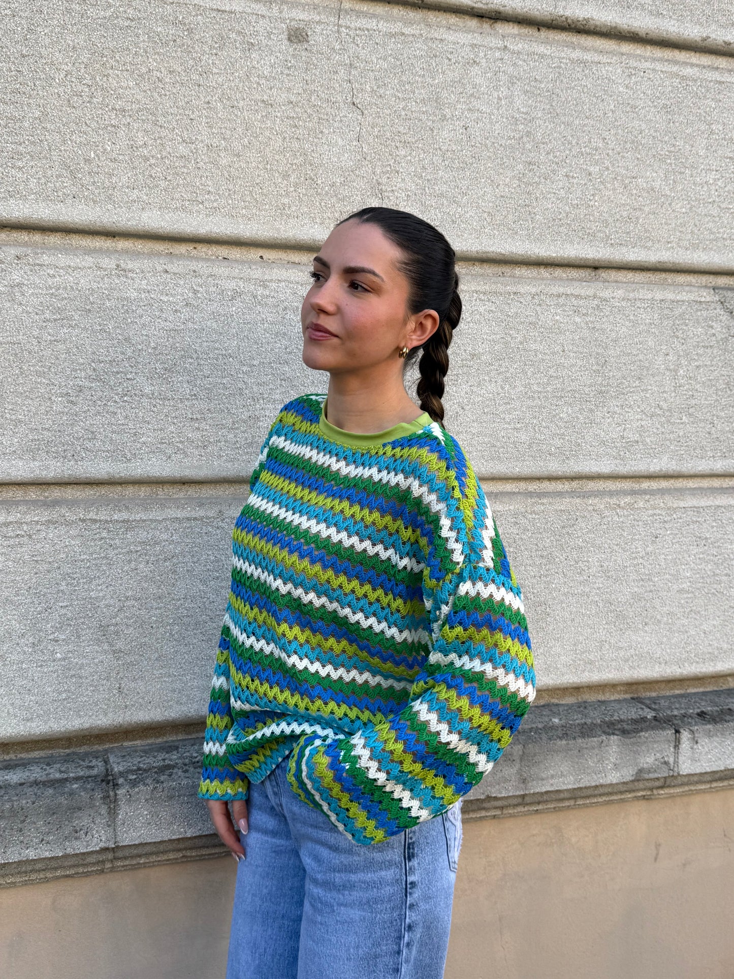 TOP CROCHET CAPUCINE VERT