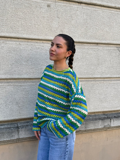 TOP CROCHET CAPUCINE VERT