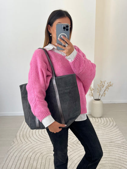 SAC EMMA GRIS 100% CUIR