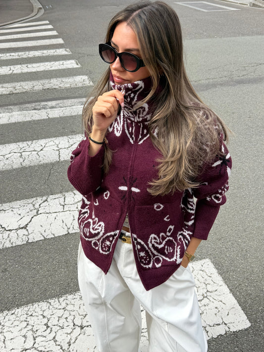 GILET SUZY BORDEAUX
