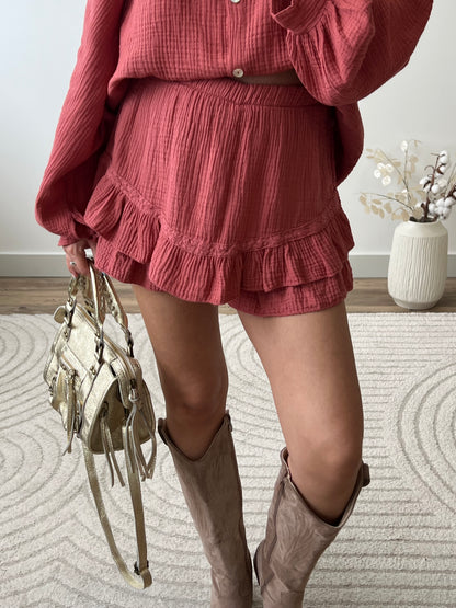 JUPE SHORT AYA TERRACOTTA