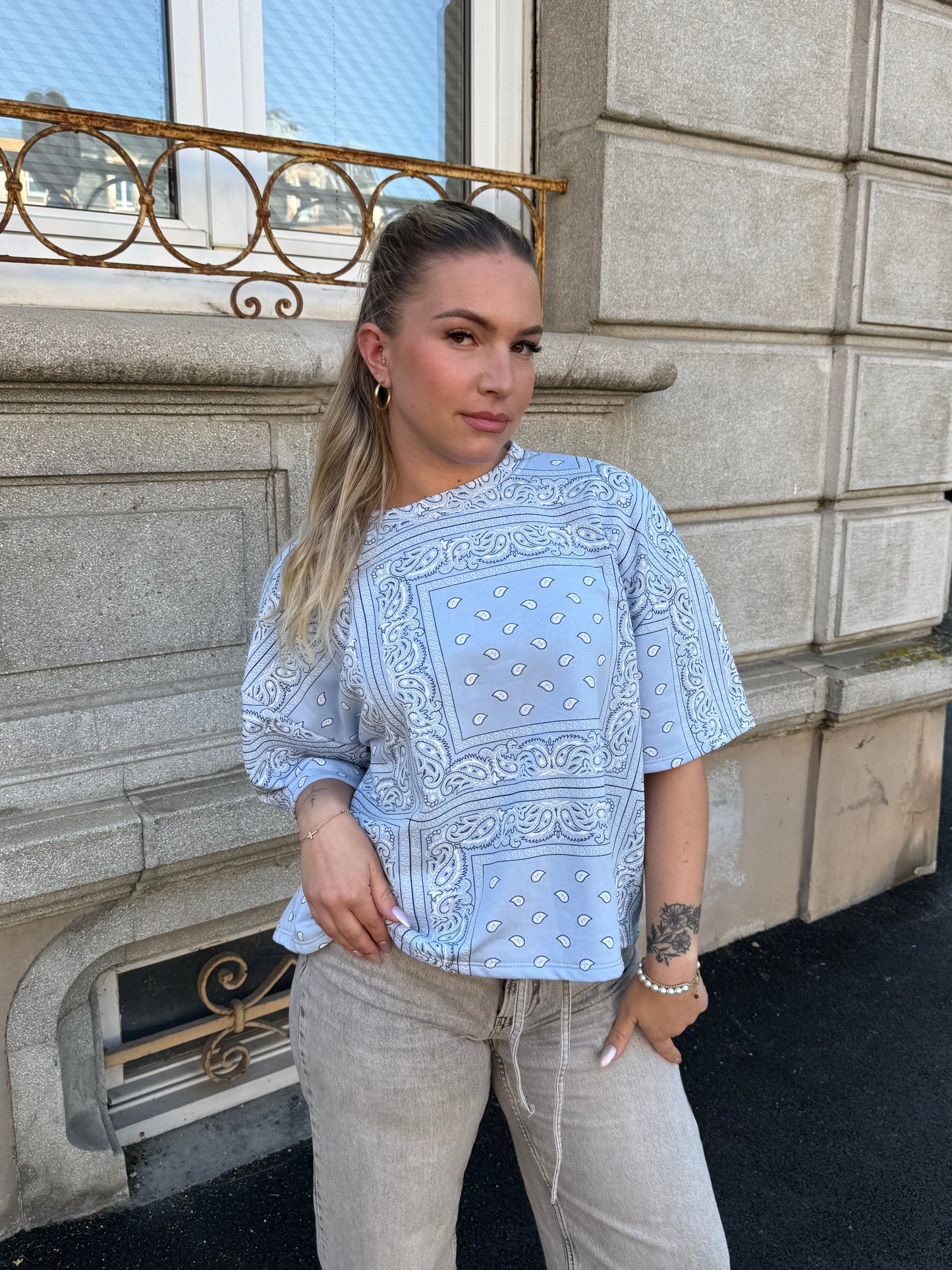 T-SHIRT BANDANA BLEU