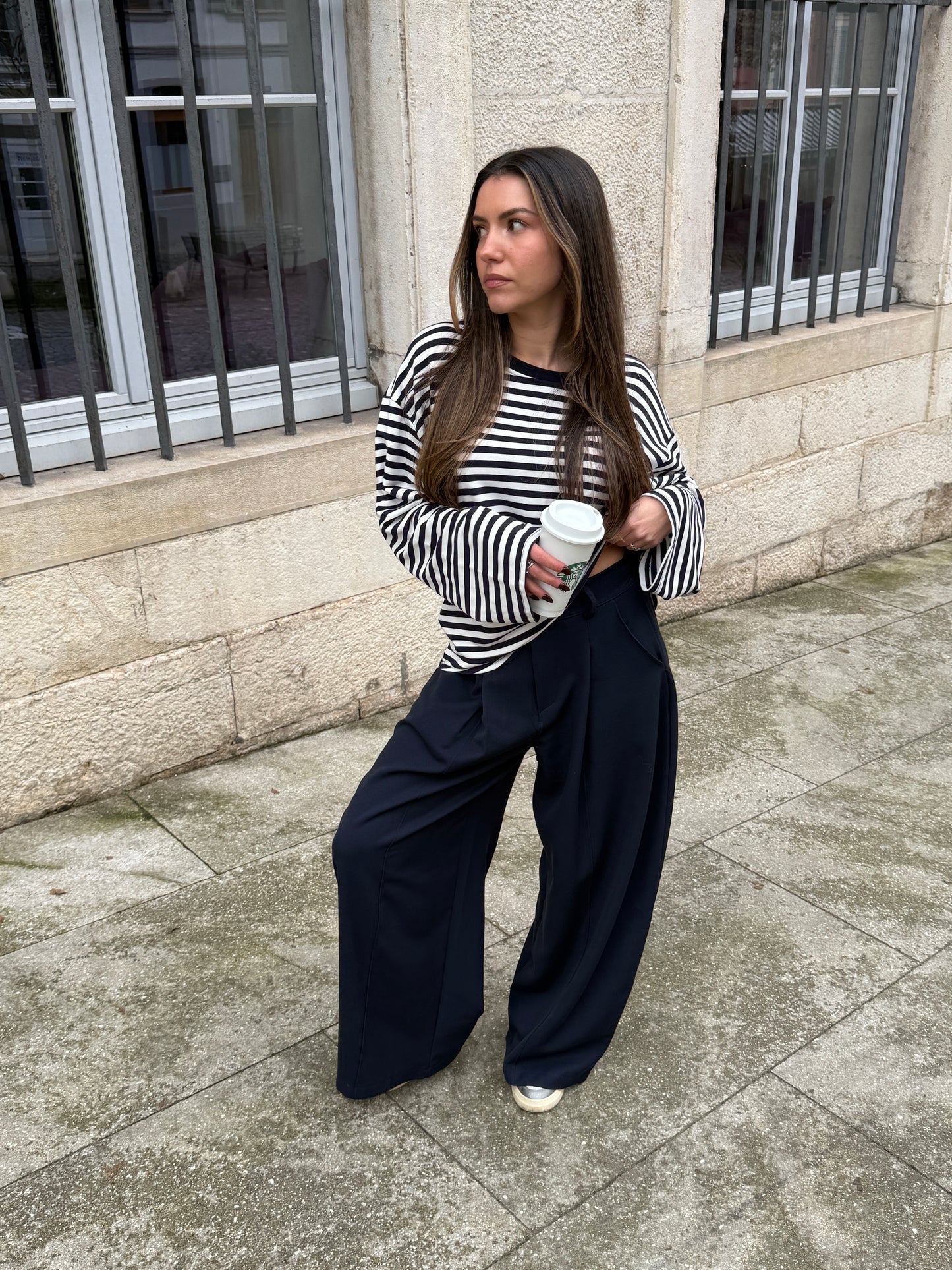 TOP ISADORA MARINE/BLANC