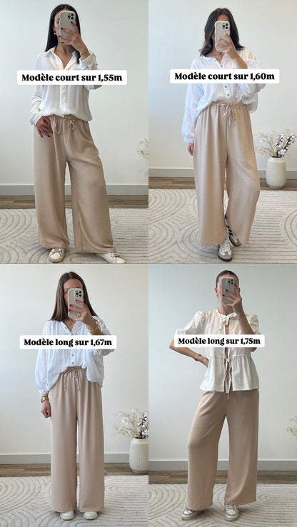 PANTALON FANNY ROSE POUDRÉ (PETITE & GRANDE)