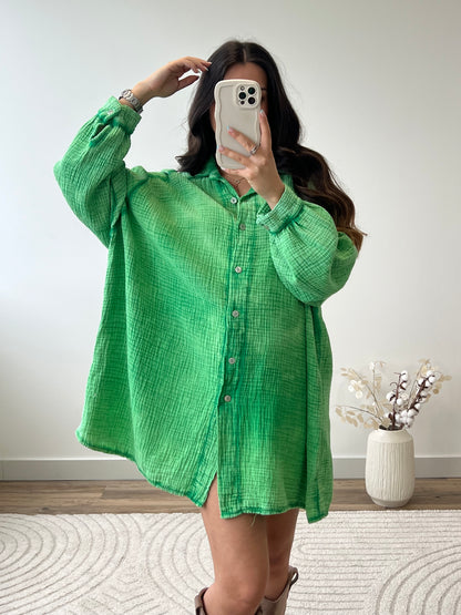 ROBE CHEMISE ÉZIA VERTE