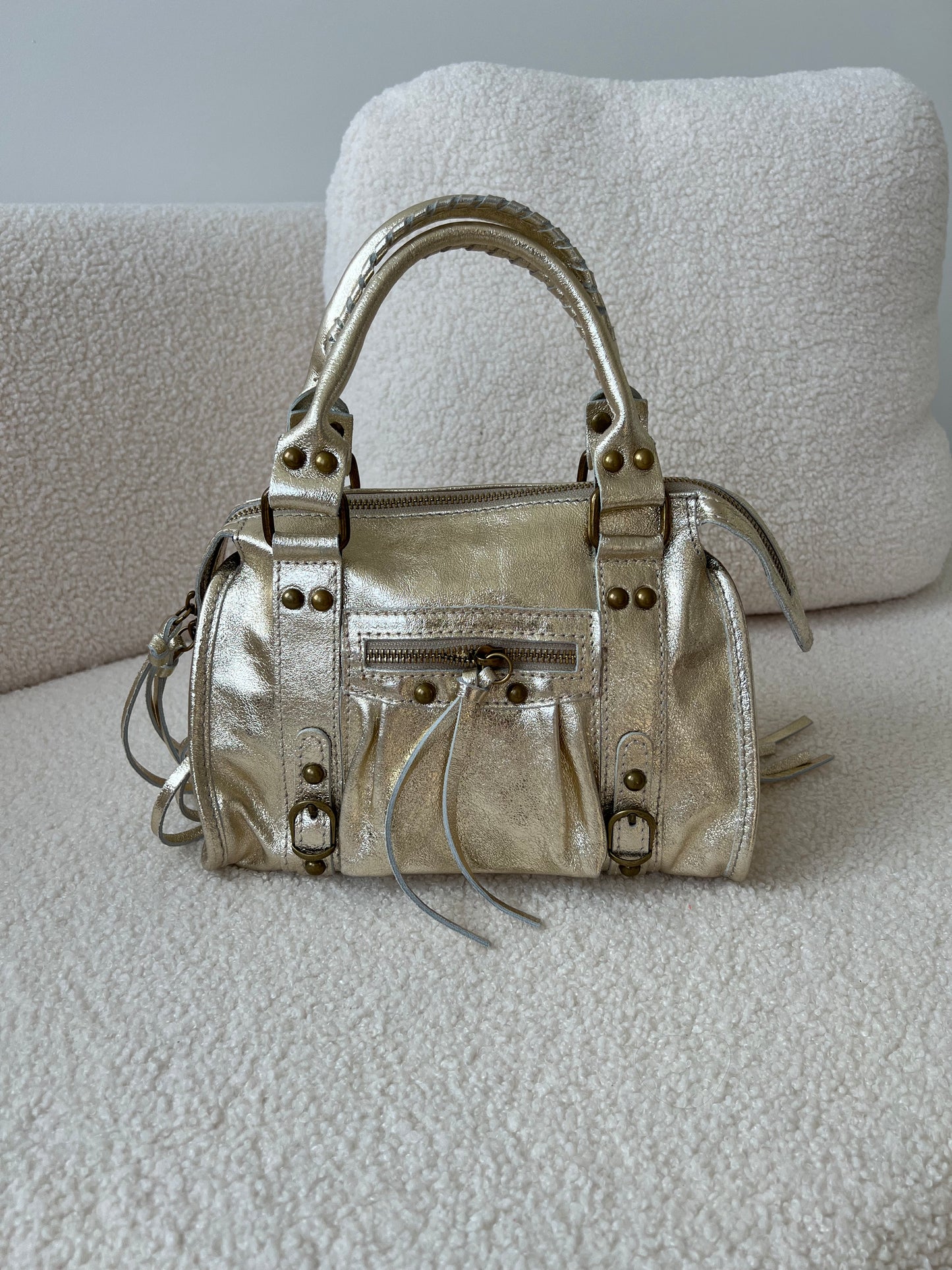 SAC VAL MINI - 100% CUIR DORÉ