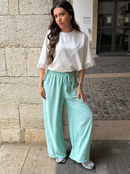 PANTALON FANNY VERT D’EAU (PETITE & GRANDE)