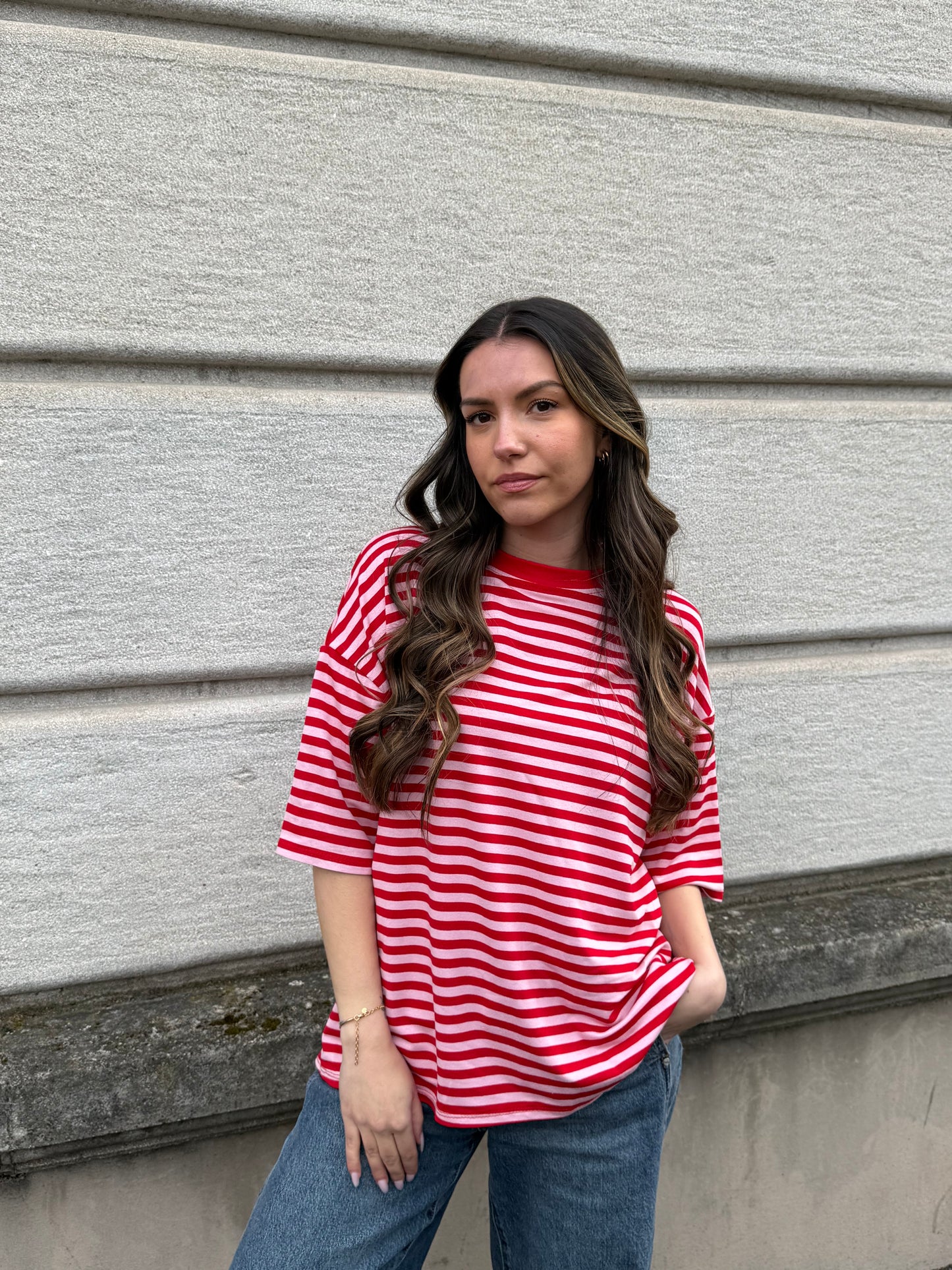T-SHIRT LOUNA ROUGE/ROSE