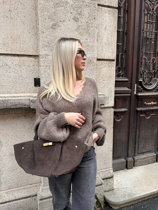 SAC DEMIE MARRON - 100% CUIR