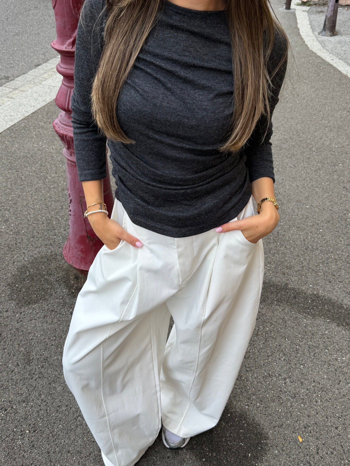 TOP CÉCILE GRIS
