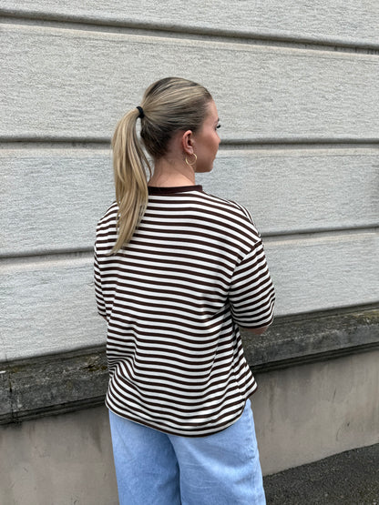 T-SHIRT LOUNA MARRON/BLANC