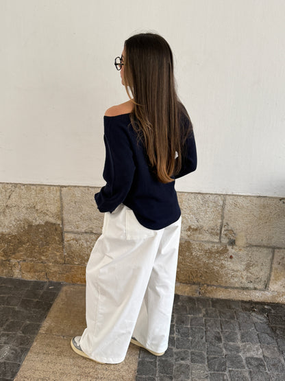 PANTALON ALYSON BLANC (PRÉCOMMANDE, expédition courant mars)